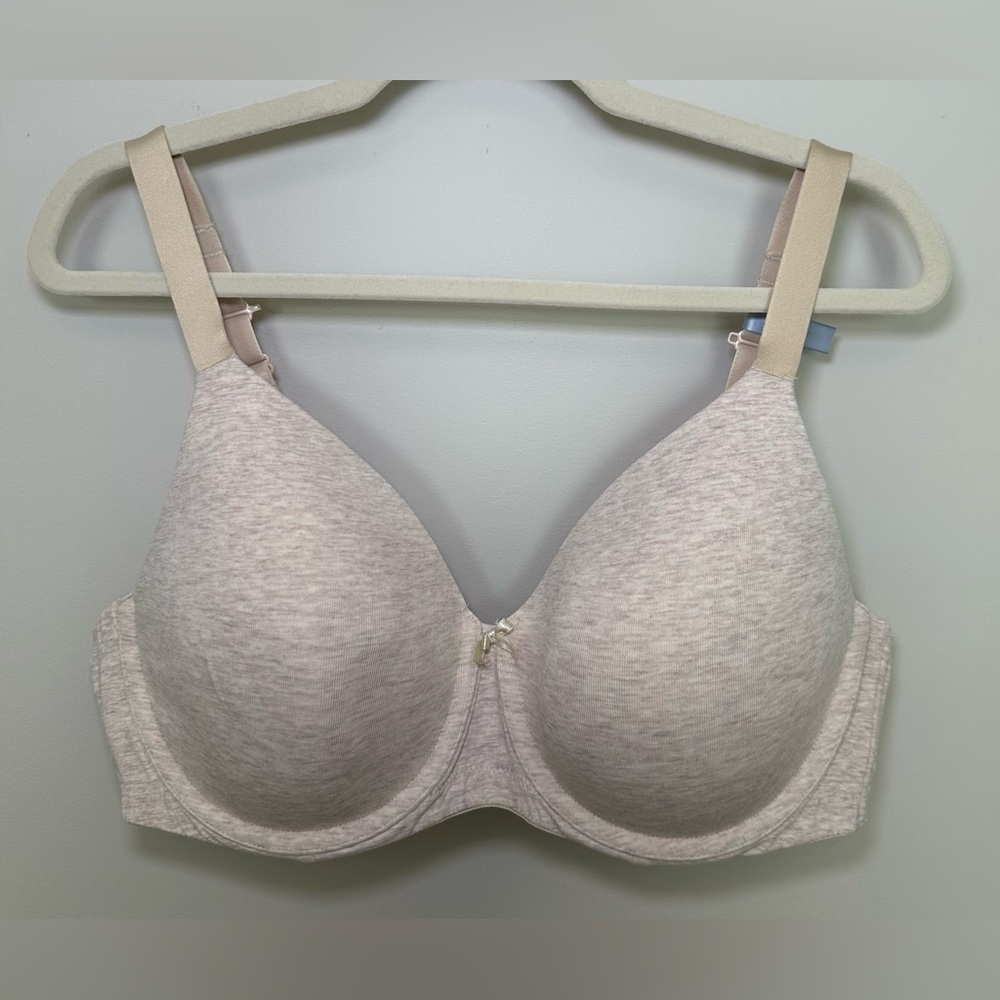 Ambrielle Organic Cotton Soft Basic Bra Beige Cream Full‎ Coverage Underwire 40D